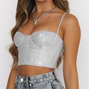 Silver Cropped Bustier